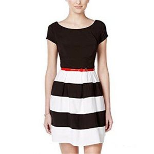 B. Darlin Black and White Striped Dress